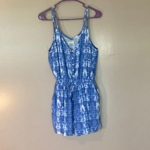 Hollister Blue and White Romper, size Medium